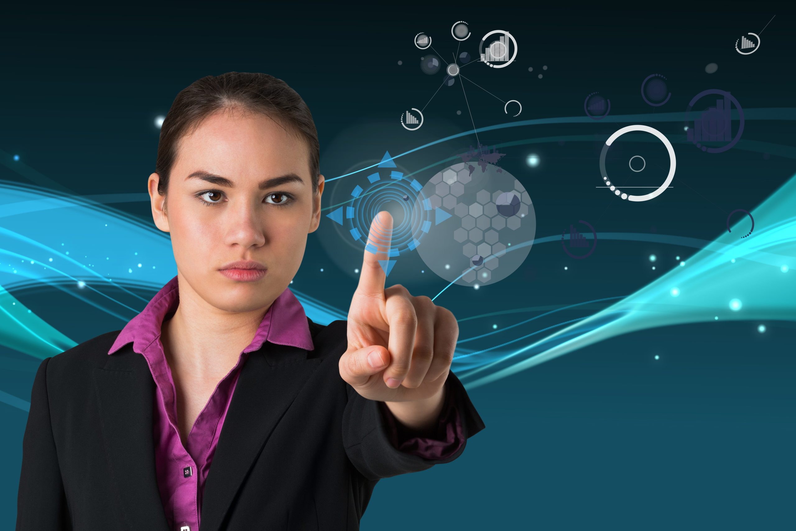 woman-using-futuristic-technology